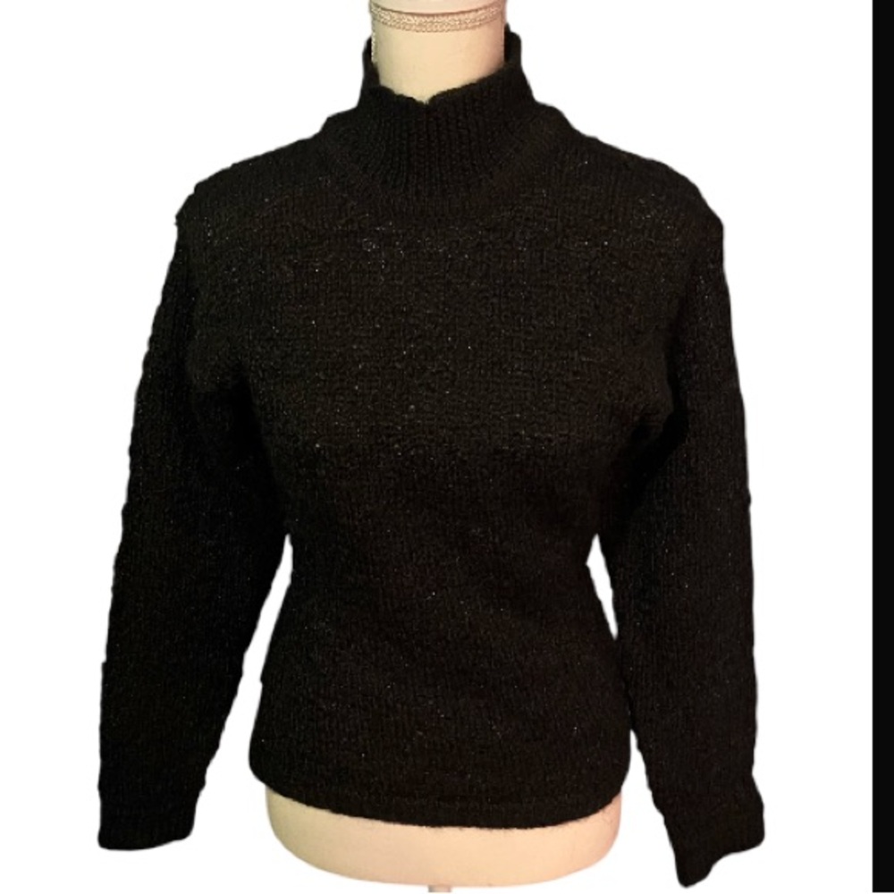 Vintage Christian Dior Knitted Swester Turtleneck Mohair with Shimmer